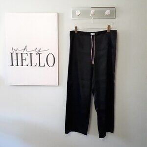 NWOT La Senza Lingerie black & pink satin-like pajama pants, L